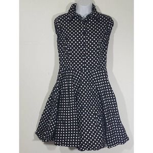 Maggie Tang 50s Polka Dots Retro Rockabilly Pinup Party Swing Dress S Black